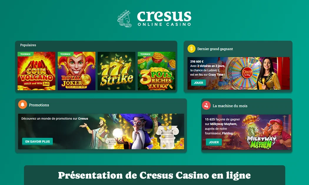 Présentation de Cresus Casino en ligne
