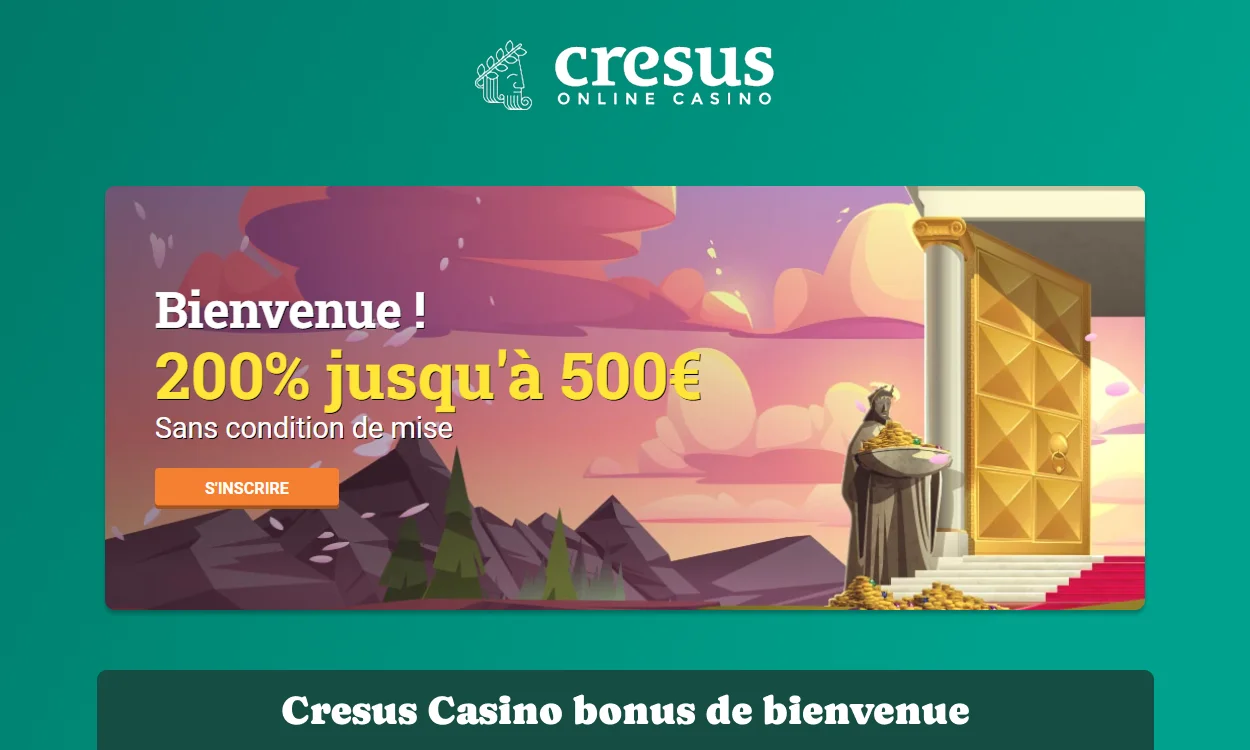 Bonus de bienvenue Cresus Casino jusqu’à 500 €